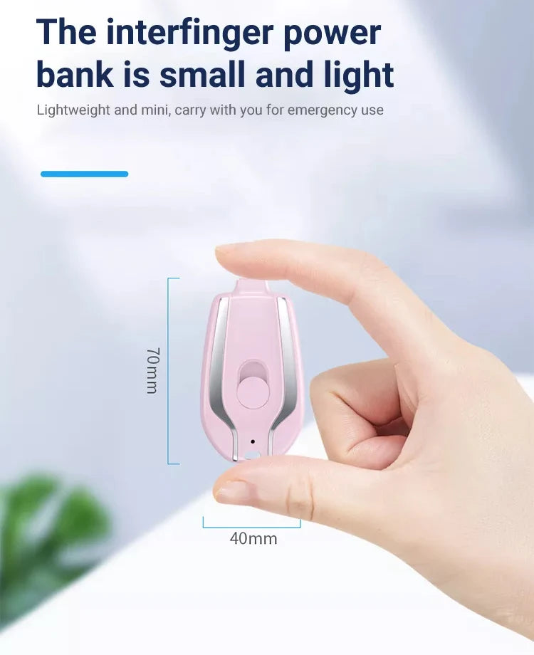 1500mAh Mini Keychain Power Bank - Portable Emergency Charger for iPhone & Android - ZIOR LONDON