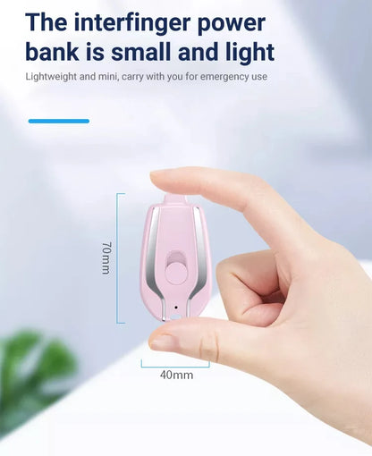 1500mAh Mini Keychain Power Bank - Portable Emergency Charger for iPhone & Android - ZIOR LONDON