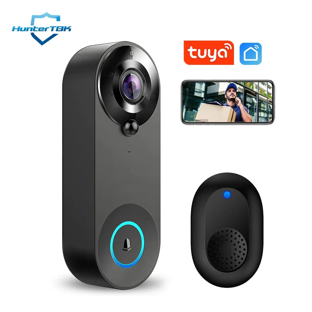 Smart 1080P WiFi Doorbell Camera: Security Intercom with PIR Motion Detection - ZIOR LONDON