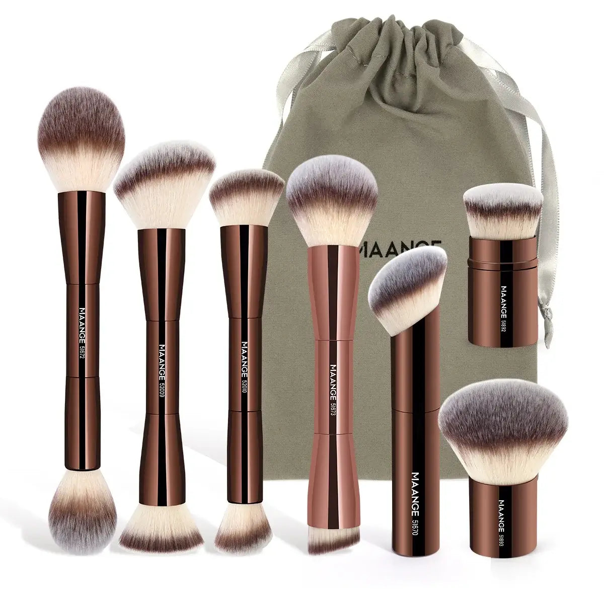 MAANGE Makeup Brush Set - Foundation, Concealer, Blush - 7pc - ZIOR LONDON