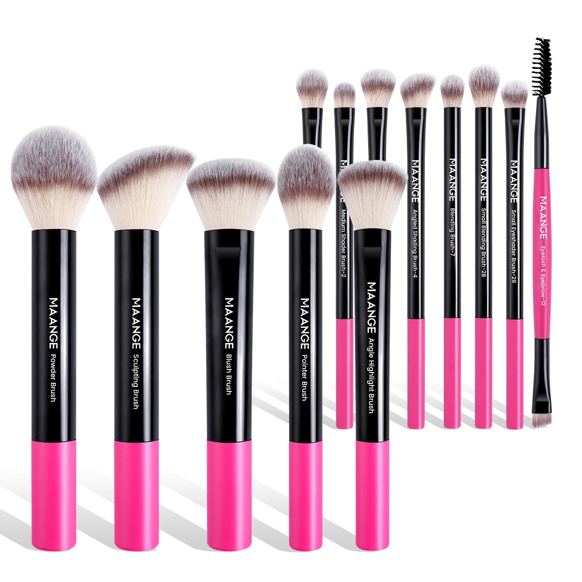 MAANGE 13PCS Professional Makeup Brush Set - Foundation, Concealer, Blush & Eyeshadow Tools - ZIOR LONDON