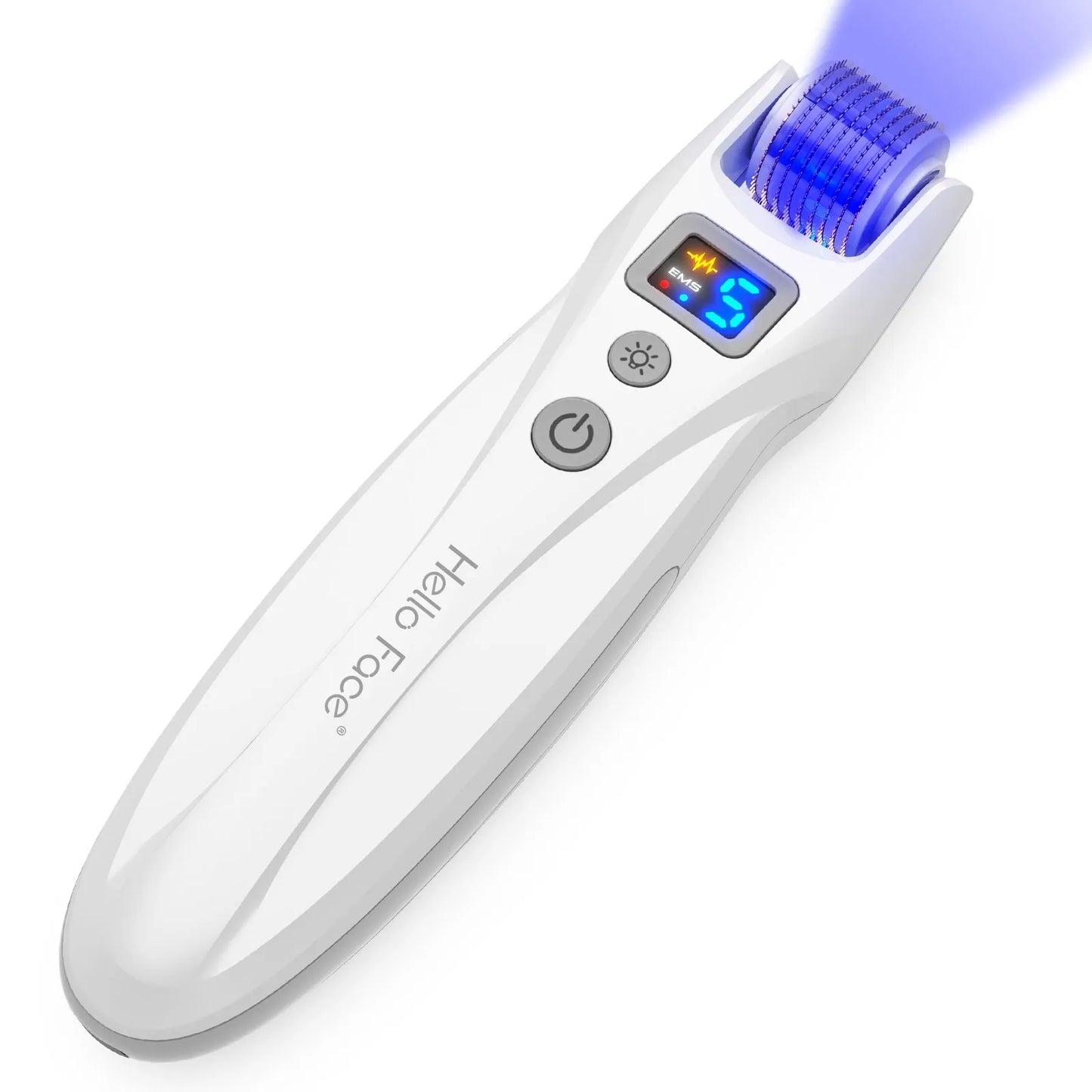 Hello Face Derma Roller G5 - 540 Needle Titanium Roller & EMS LED Light Therapy Device - ZIOR LONDON