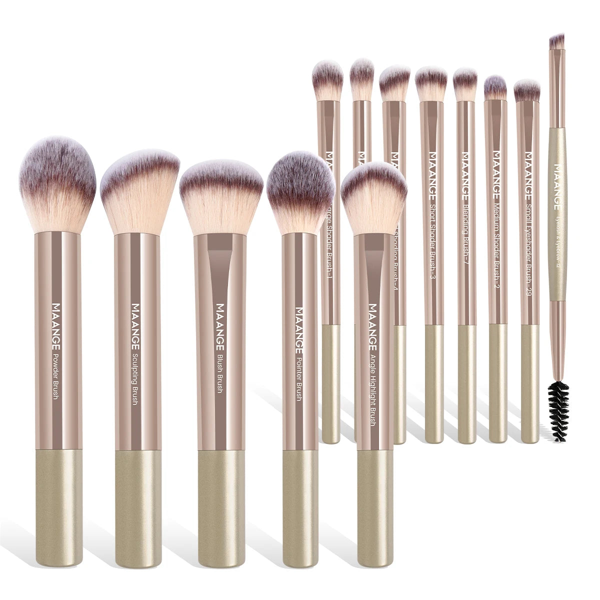 MAANGE 13PCS Professional Makeup Brush Set - Foundation, Concealer, Blush & Eyeshadow Tools - ZIOR LONDON