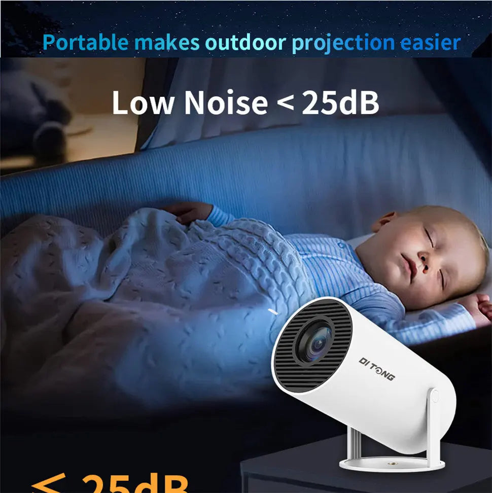 HY300 Plus 4K Mini Projector - 1280x720P HD LED Home Theater with Android - ZIOR LONDON