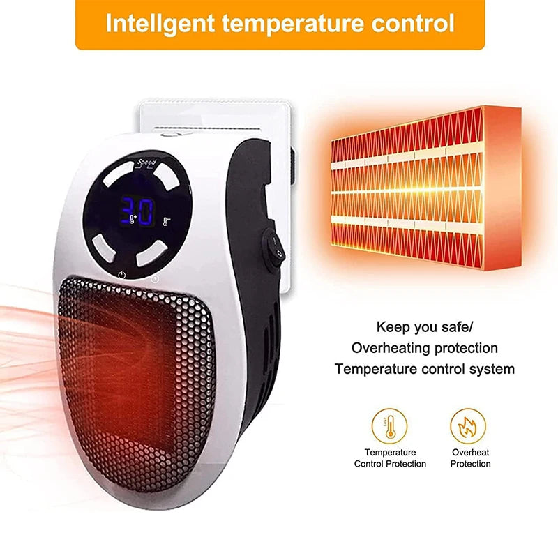 Portable Electric Wall Heater Fan - Compact Home Heating Solution - ZIOR LONDON