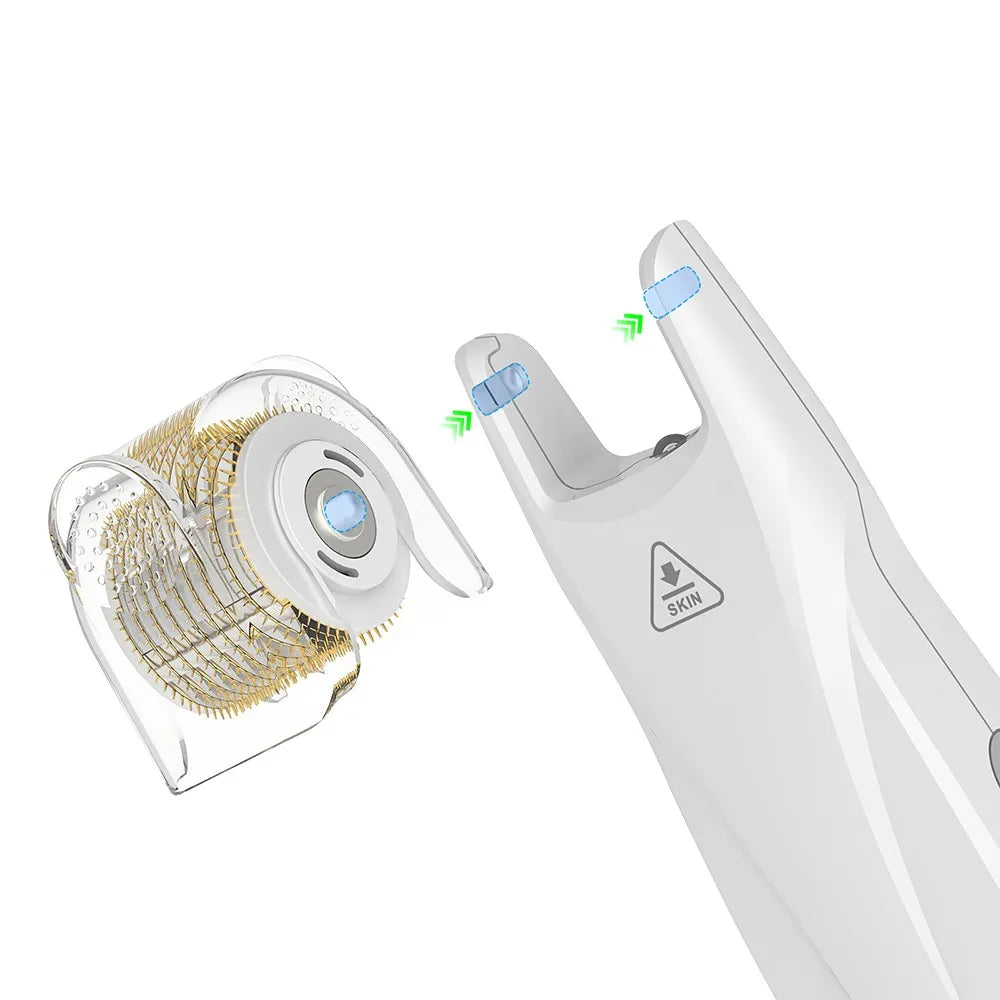 Hello Face Derma Roller G5 - 540 Needle Titanium Roller & EMS LED Light Therapy Device - ZIOR LONDON