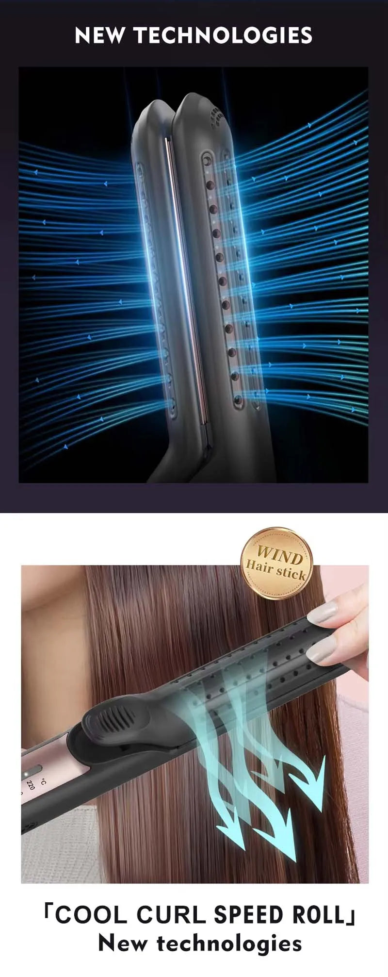 2-in-1 Ceramic Cool Styler: Straighten & Curl with Ease! - ZIOR LONDON