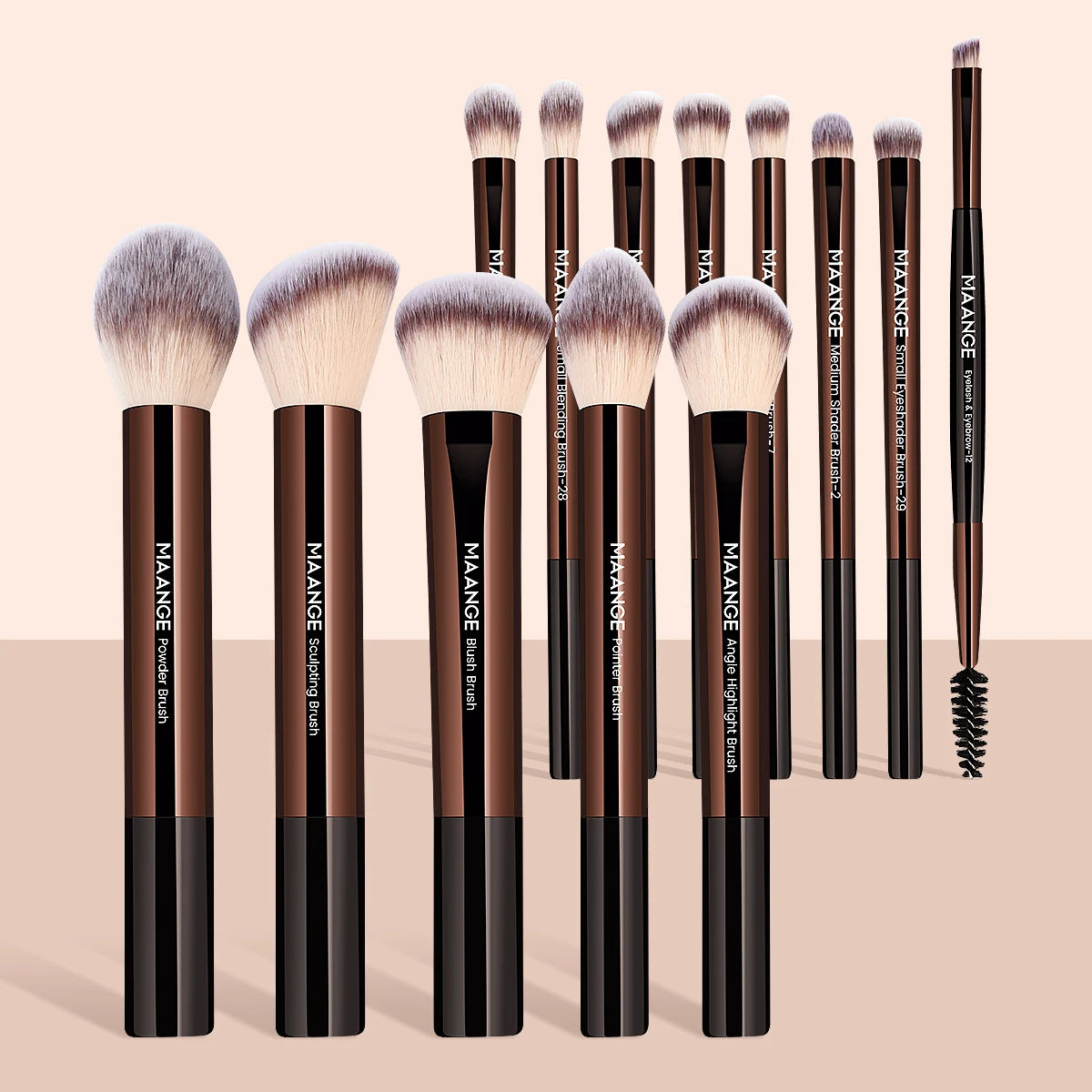 MAANGE 13PCS Professional Makeup Brush Set - Foundation, Concealer, Blush & Eyeshadow Tools - ZIOR LONDON