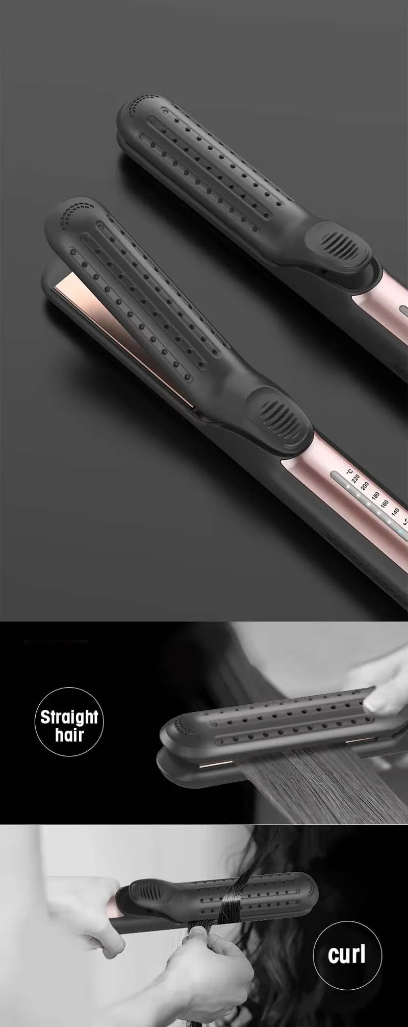 2-in-1 Ceramic Cool Styler: Straighten & Curl with Ease! - ZIOR LONDON