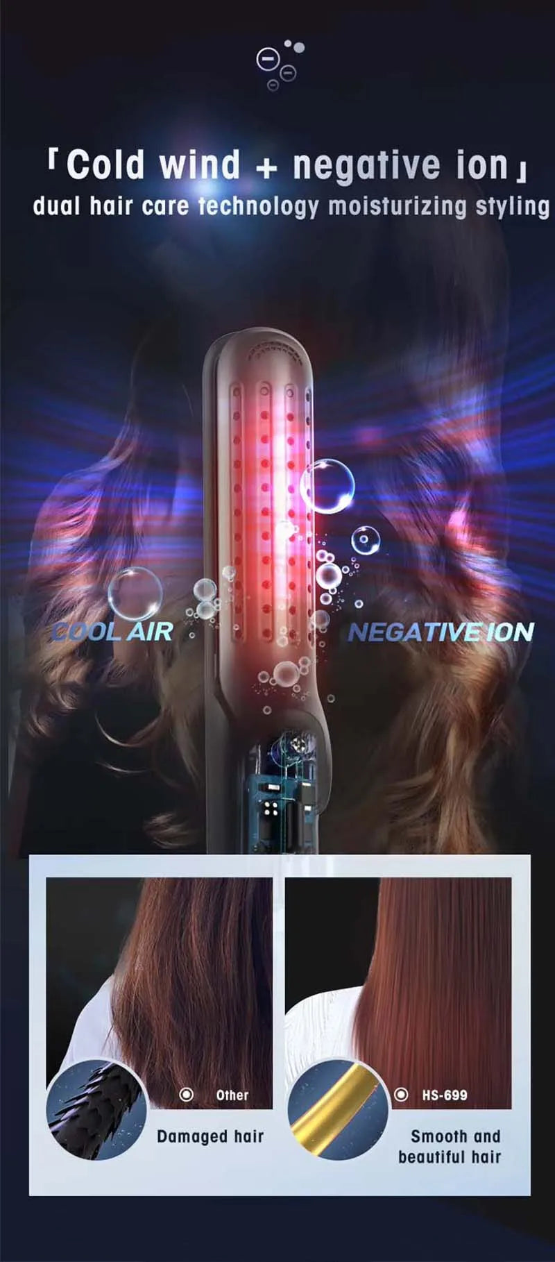 2-in-1 Ceramic Cool Styler: Straighten & Curl with Ease! - ZIOR LONDON