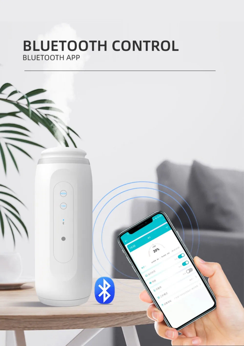 Smart Bluetooth Waterless Essential Oil Diffuser - Wall Plug Aroma Scent Machine - ZIOR LONDON