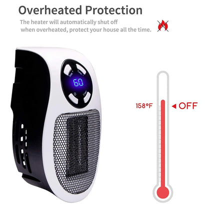 Portable Electric Wall Heater Fan - Compact Home Heating Solution - ZIOR LONDON