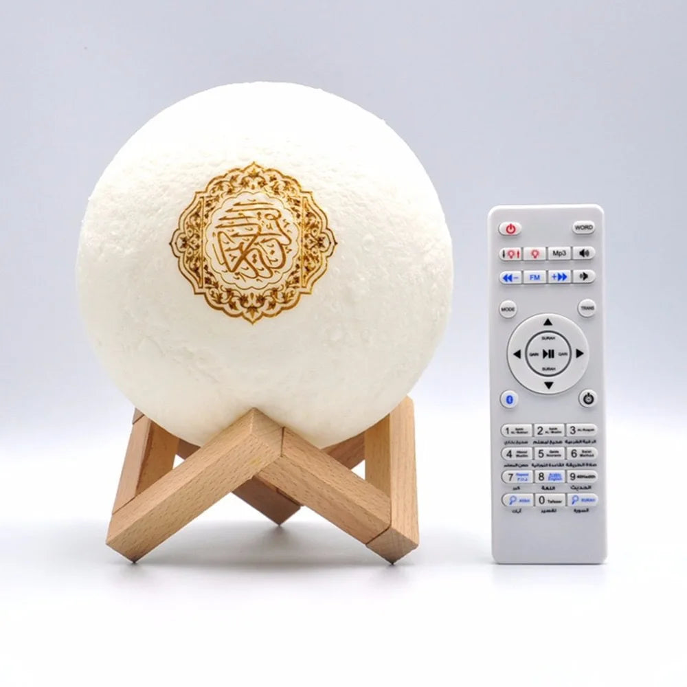 Wireless Quran Speaker & Night Light - Portable Bluetooth Azan Sound Box