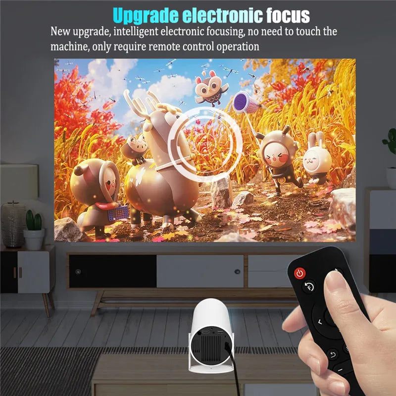 HY300 Plus 4K Mini Projector - 1280x720P HD LED Home Theater with Android - ZIOR LONDON