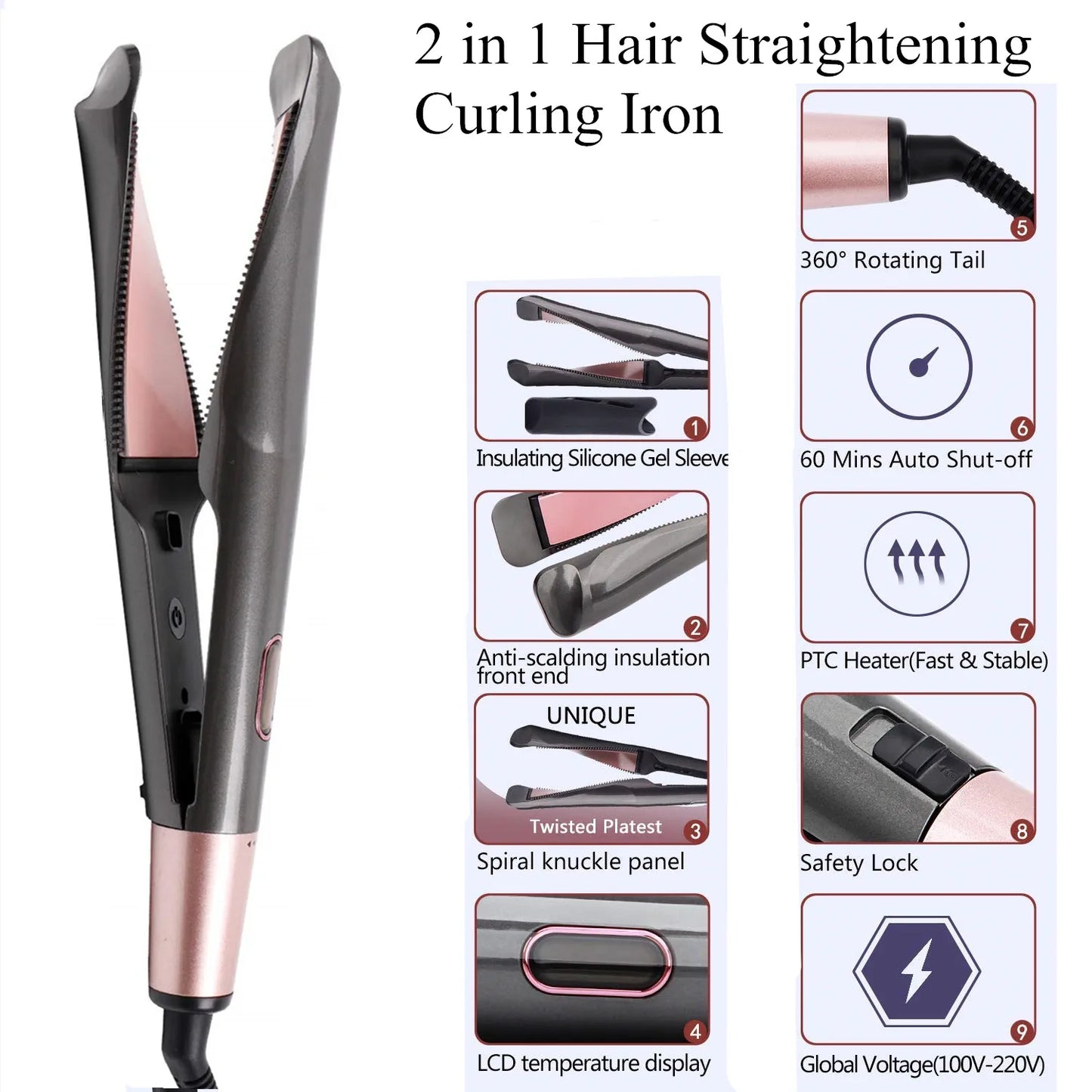 Twist & Shine: 2-in-1 Hair Straightener & Curler - ZIOR LONDON