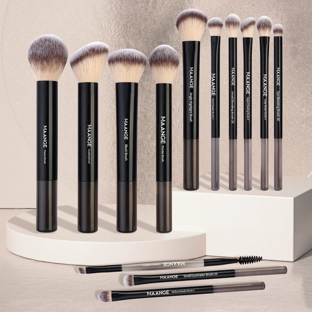 MAANGE 13PCS Professional Makeup Brush Set - Foundation, Concealer, Blush & Eyeshadow Tools - ZIOR LONDON