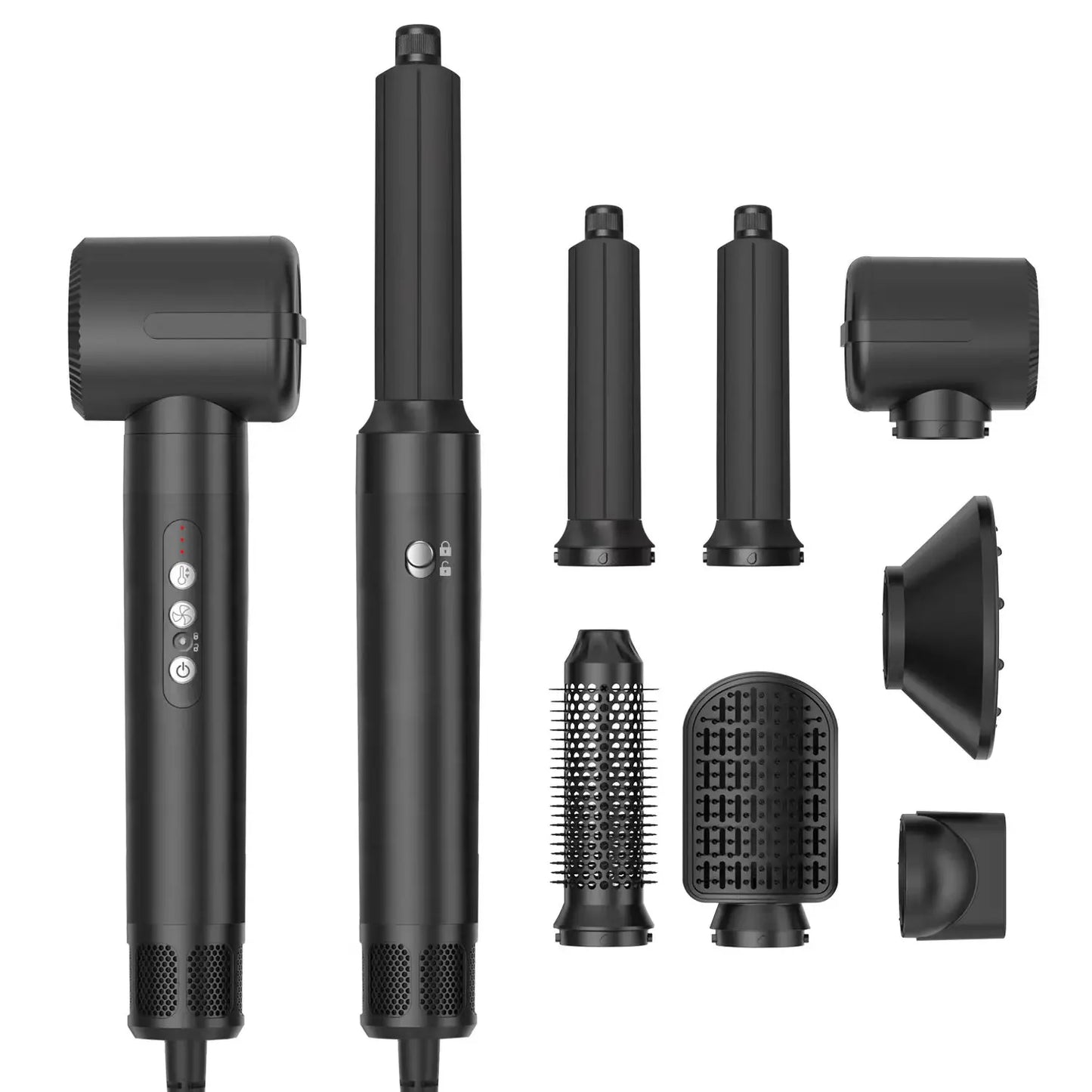 7-in-1 Professional Hair Dryer Brush: 110,000 RPM Volumizing Tool & Curling Iron - ZIOR LONDON