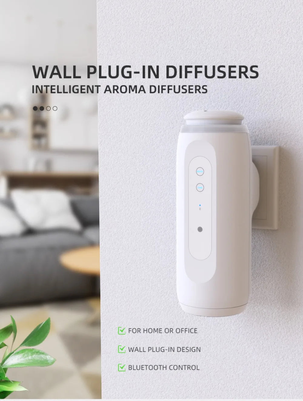 Smart Bluetooth Waterless Essential Oil Diffuser - Wall Plug Aroma Scent Machine - ZIOR LONDON