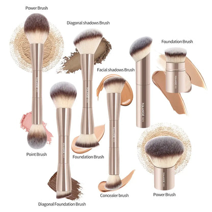 MAANGE Makeup Brush Set - Foundation, Concealer, Blush - 7pc - ZIOR LONDON