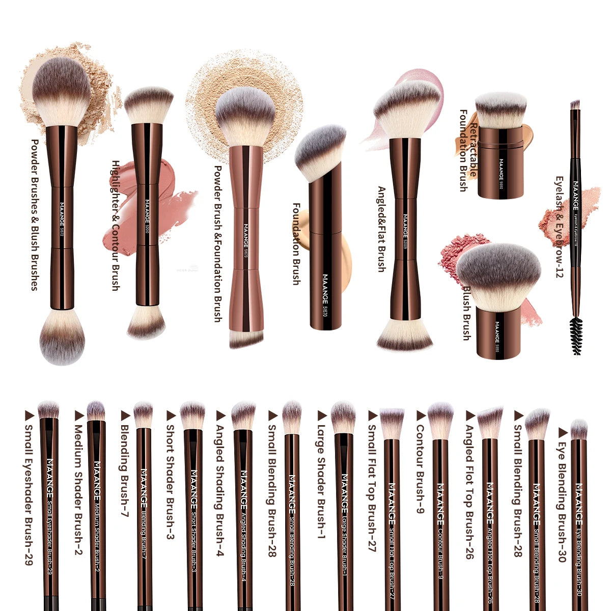 MAANGE 20-Piece Double-Ended Pro Brush Set! - ZIOR LONDON