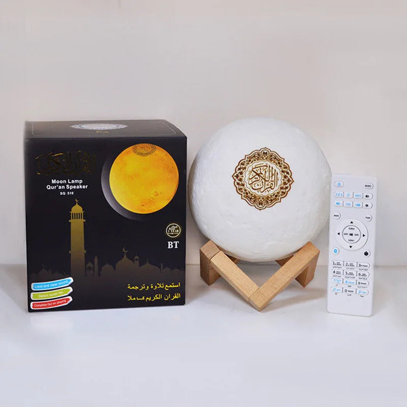 Wireless Quran Speaker & Night Light - Portable Bluetooth Azan Sound Box