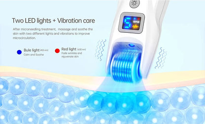 Hello Face Derma Roller G5 - 540 Needle Titanium Roller & EMS LED Light Therapy Device - ZIOR LONDON