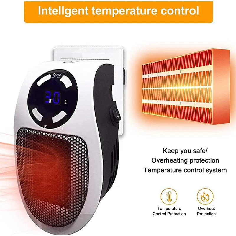 Portable Electric Wall Heater Fan - Compact Home Heating Solution - ZIOR LONDON