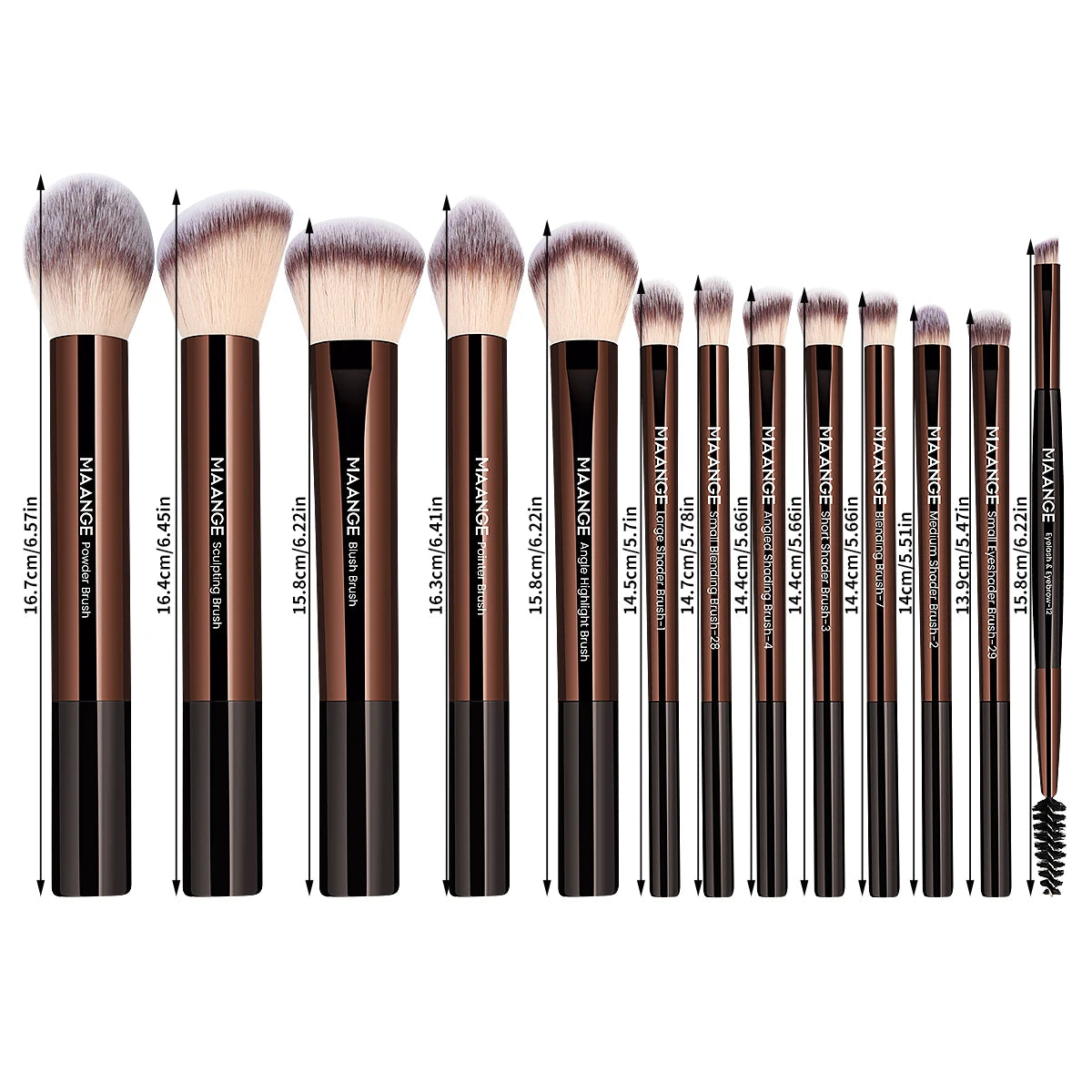 MAANGE 13PCS Professional Makeup Brush Set - Foundation, Concealer, Blush & Eyeshadow Tools - ZIOR LONDON