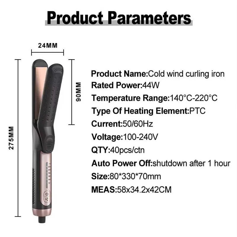 2-in-1 Ceramic Cool Styler: Straighten & Curl with Ease! - ZIOR LONDON