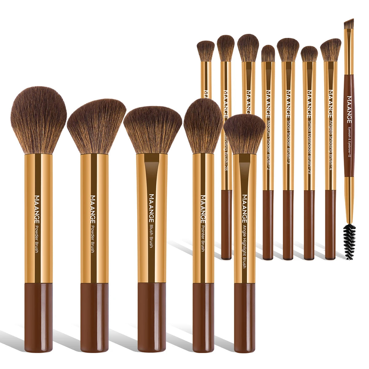 MAANGE 13PCS Professional Makeup Brush Set - Foundation, Concealer, Blush & Eyeshadow Tools - ZIOR LONDON