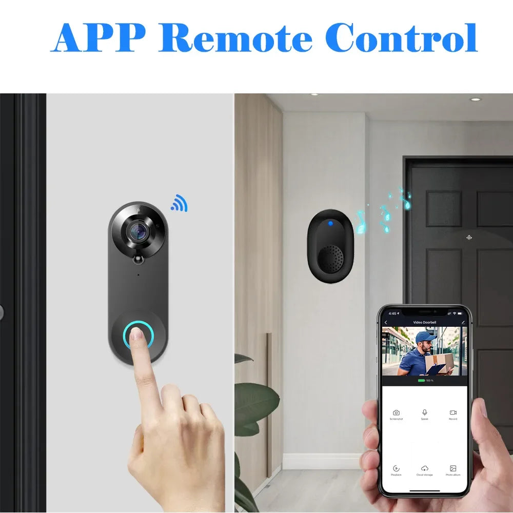 Smart 1080P WiFi Doorbell Camera: Security Intercom with PIR Motion Detection - ZIOR LONDON